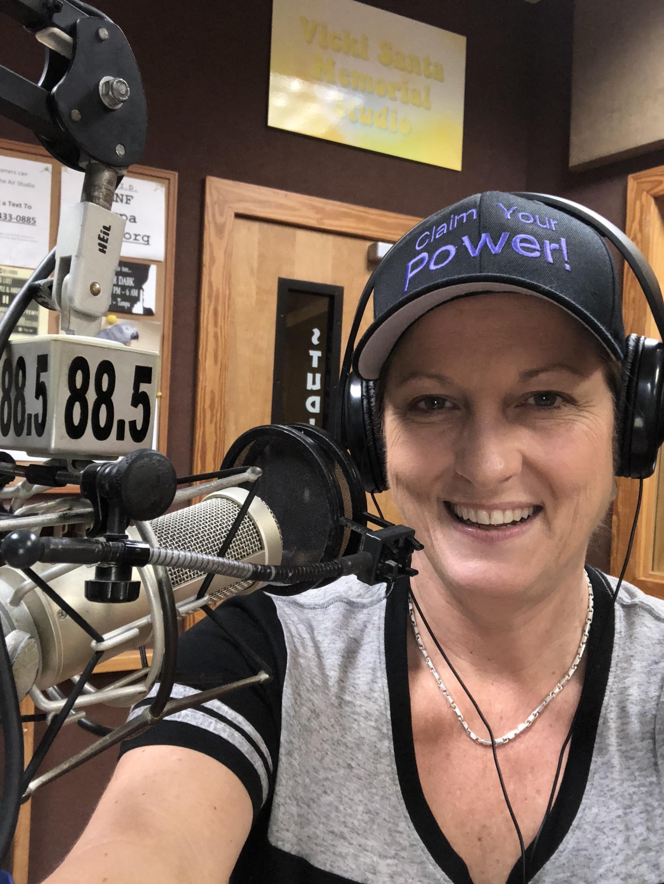 Renee Warmack on the set of WMNF Radio